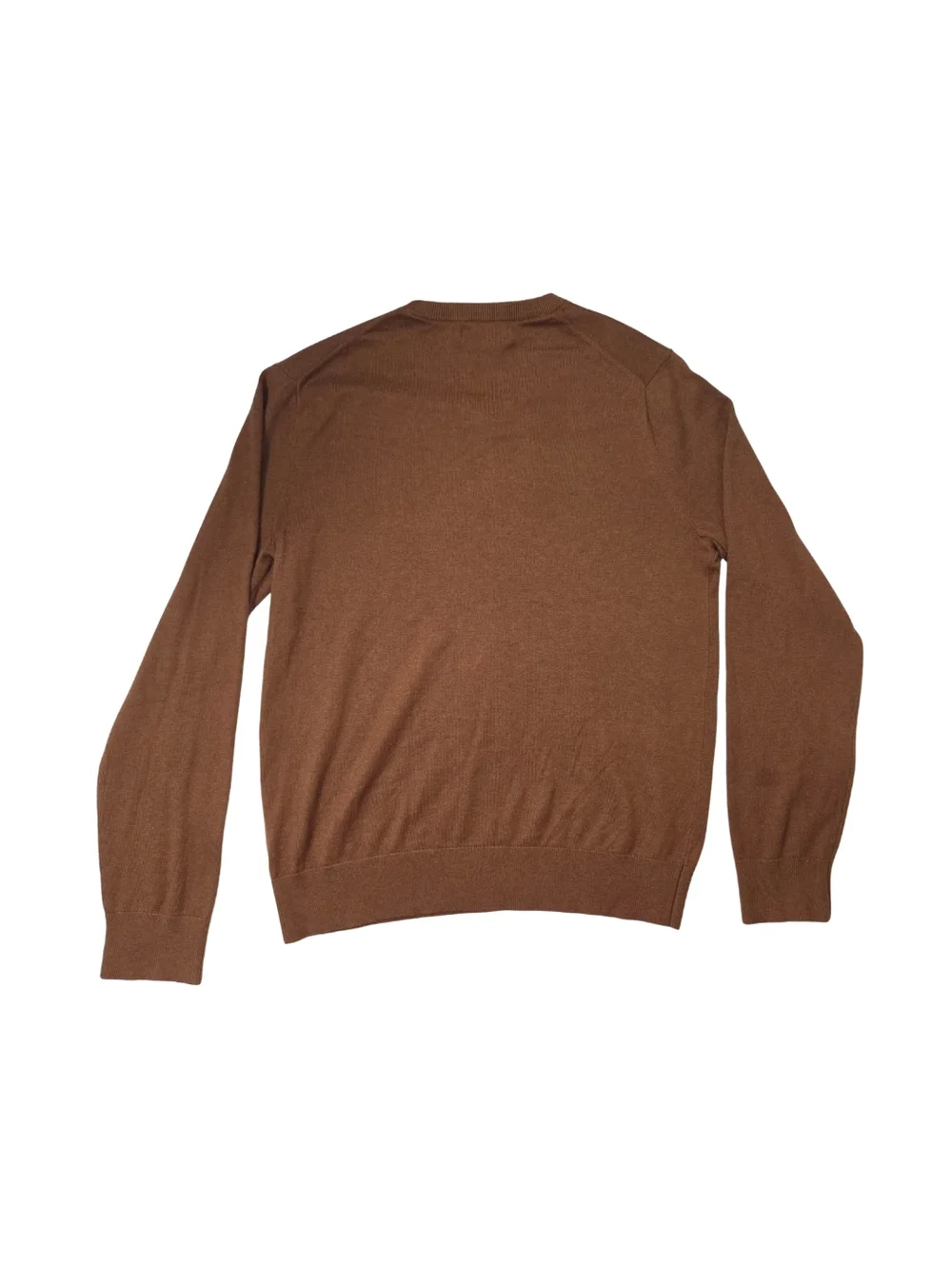 Banana Republic V-Neck Sweater Mens M Cotton Cashmere Silk Preppy Academia Brown